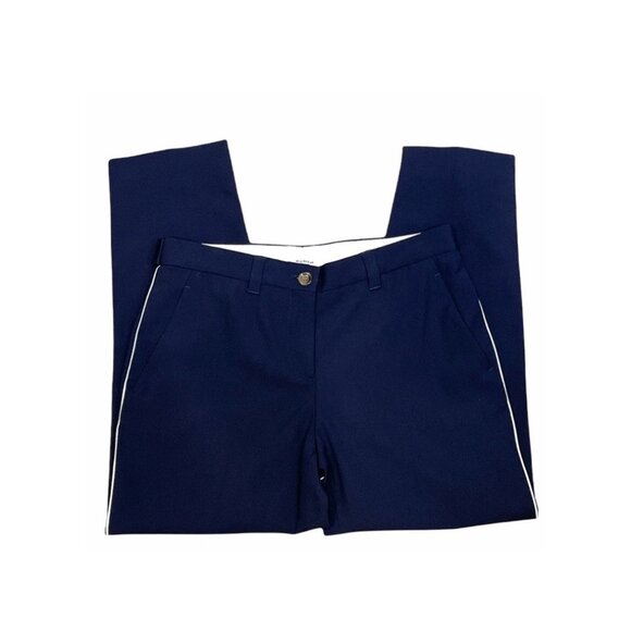 Miu Miu Navy Blue Pants Trousers Cropped Pin - Picture 2 of 10